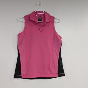 *3/$10* adidas Climacool Sleeveless Polo Pink Black Size Small